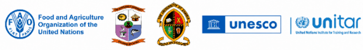 Partner logos: FAO, UNESCO, UNITAR, and collaborating institutions